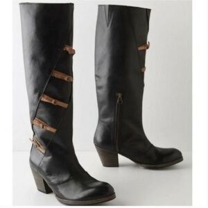Anthropologie | Holding Horses Inkwood Heeled Strap Tall Boho Boots